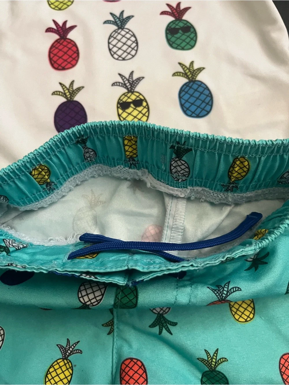 Cat & Jack Mint Pineapple & Cactus Kids Swim Shorts Set